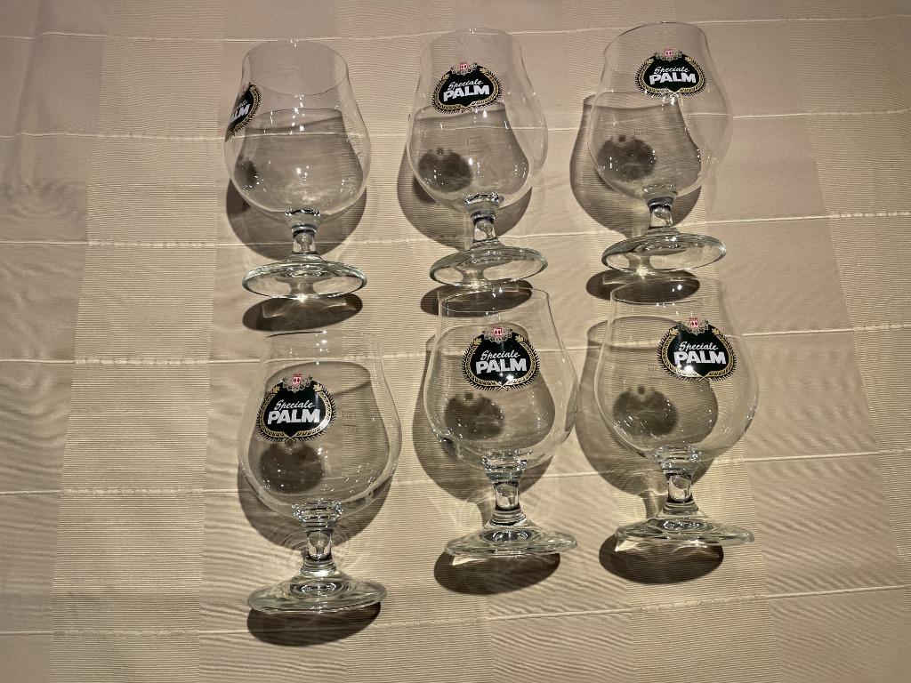 6 identieke glazen Speciale Palm VINTAGE nieuwstaat, Ophalen of Verzenden, Nieuw, Glas of Glazen, Palm