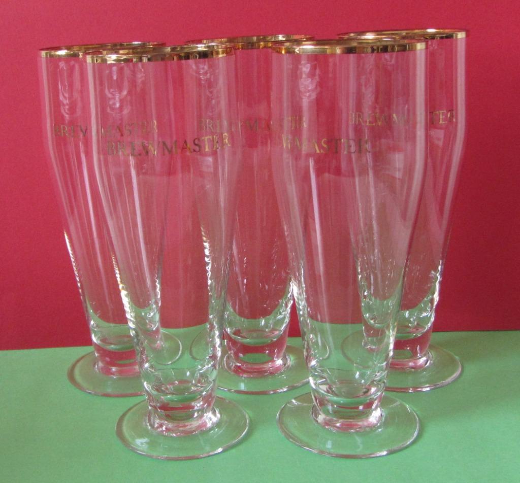 Brewmaster - verre à bière - Whitbread Bear - lot de 5 pièce, Enlèvement ou Envoi, Comme neuf, Verre ou Verres, Autres marques