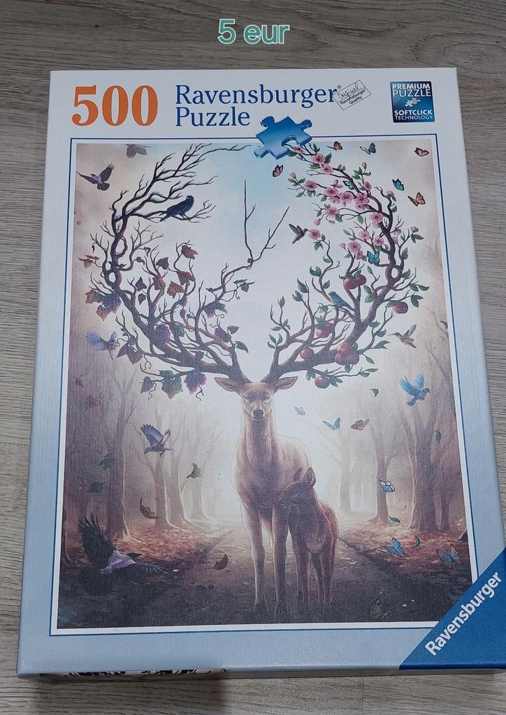 Puzzel van 500 stukjes - hert, Hobby en Vrije tijd, Ophalen of Verzenden, Zo goed als nieuw, Legpuzzel