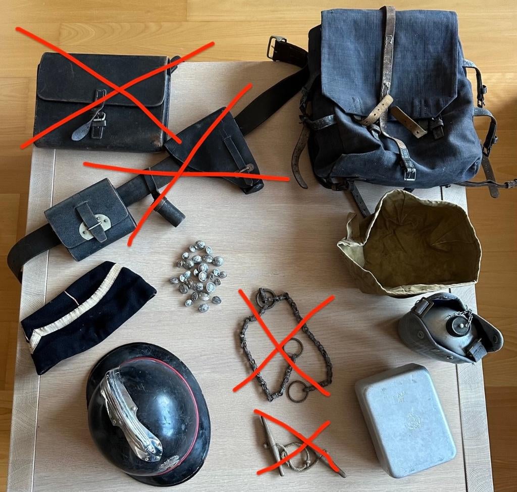 Gendarmerie belge - Ensemble d'objets des années 40, Enlèvement, Gendarmerie