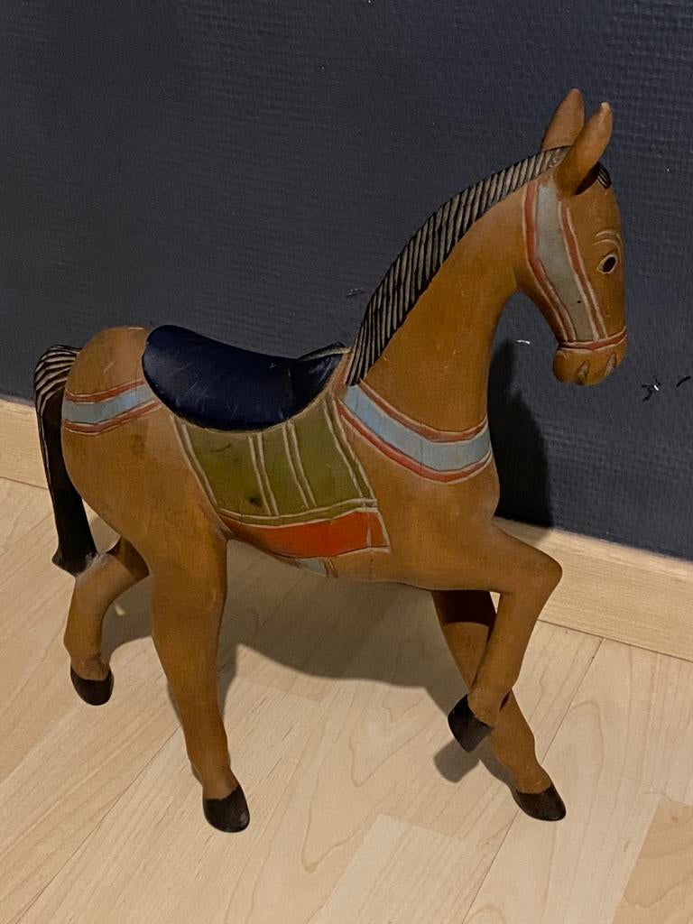 Houten paard in zeer goede staat., Antiek en Kunst, Kunst | Beelden en Houtsnijwerken, Ophalen