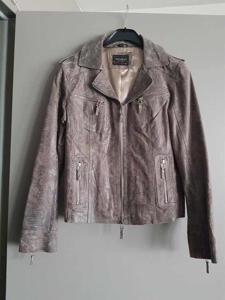 Nieuwe lederen bikerjacket van Rino & Pelle maat 42, Enlèvement ou Envoi, Manteau, Taille 42/44 (L), Neuf