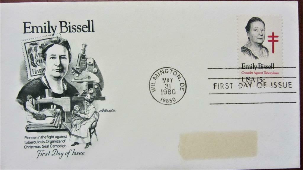FDC U.S.A.- EMILY BISSELL, PIONIER  TEGEN TUBERCULOSE., Ophalen of Verzenden, Gestempeld, Overige thema's