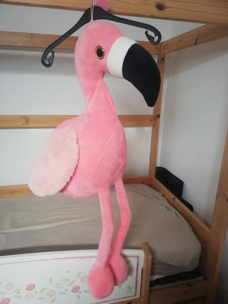 Pluche flamingo, Kinderen en Baby's, Speelgoed | Knuffels en Pluche, Ophalen, Zo goed als nieuw