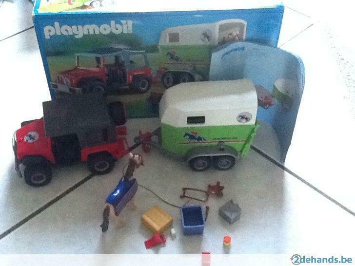 playmobil 4189 terreinwagen met paardentrailer, Kinderen en Baby's, Speelgoed | Playmobil, Gebruikt
