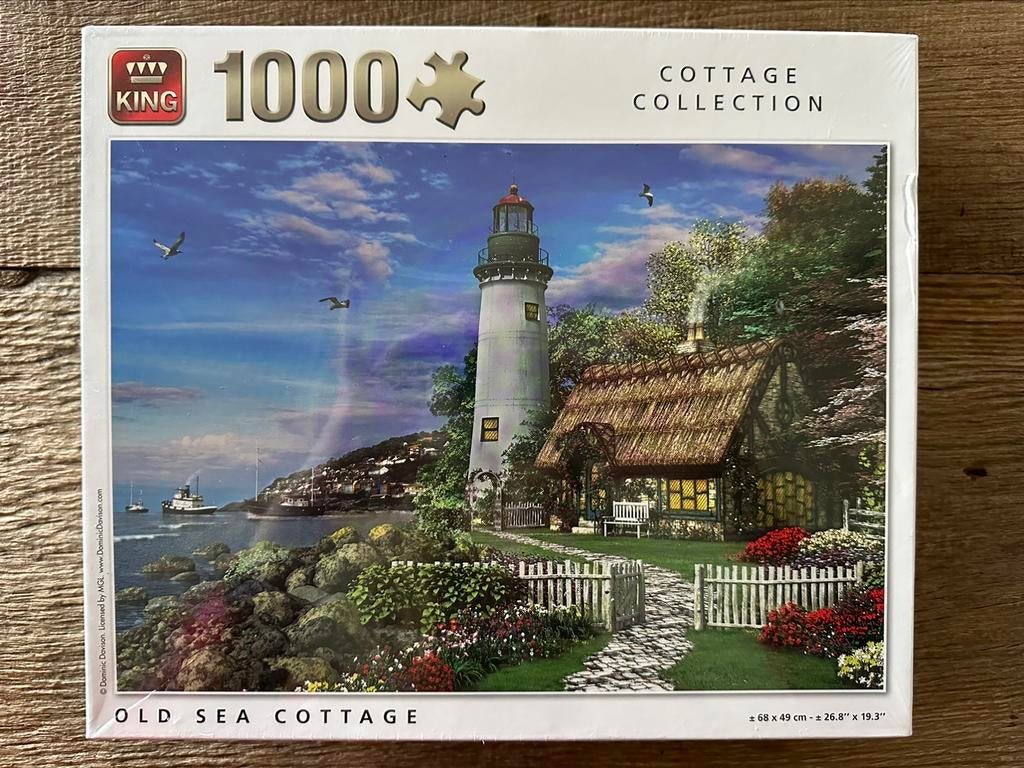 Puzzle King 1000 pièces - Old Sea Cottage NOUVEAU, Enlèvement ou Envoi, 500 à 1500 pièces, Neuf, Puzzle