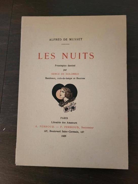 Les Nuits Alfred de Musset 1926, Antiek en Kunst, Ophalen of Verzenden