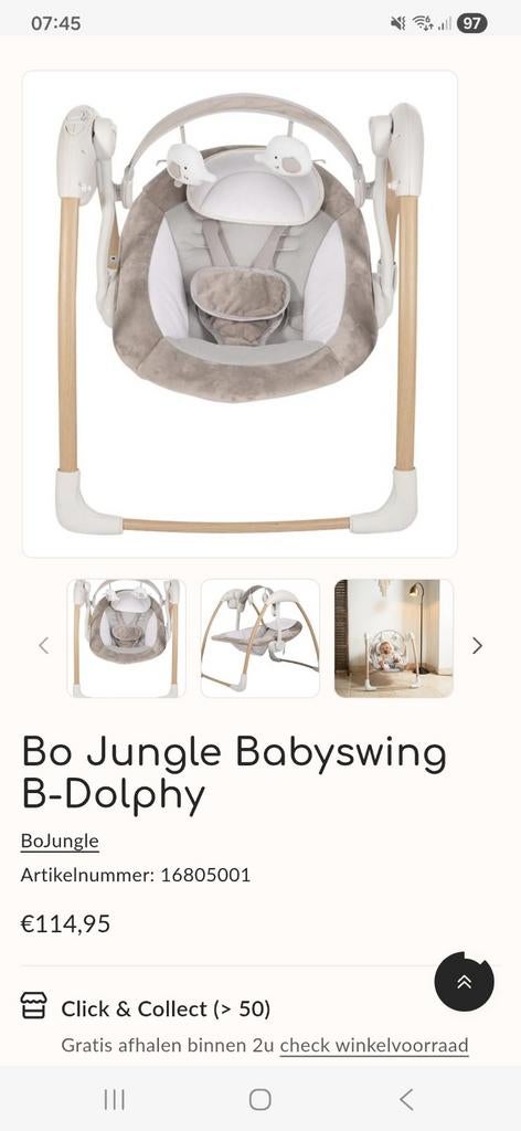 baby relax electrisch, Schommelstoel, Verstelbaar, Zo goed als nieuw, Ophalen
