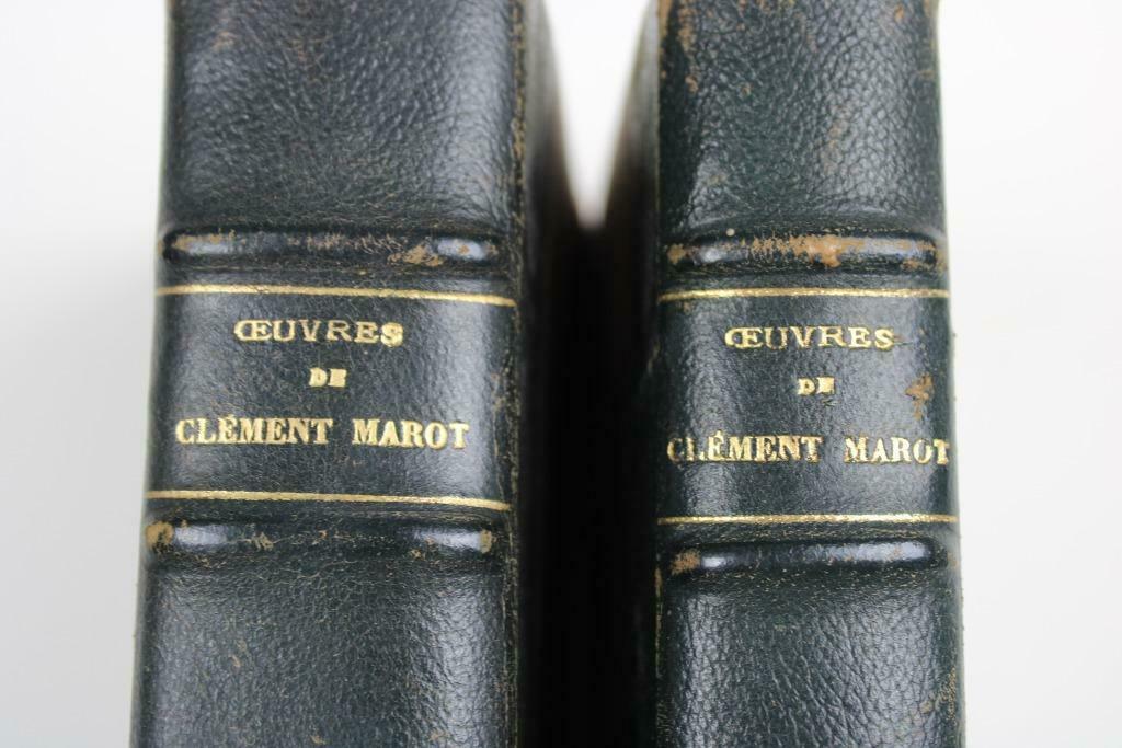 2 oude boeken: Oeuvres complètes de Clément Marot; 1920, Antiek en Kunst, Ophalen of Verzenden, Clément Marot