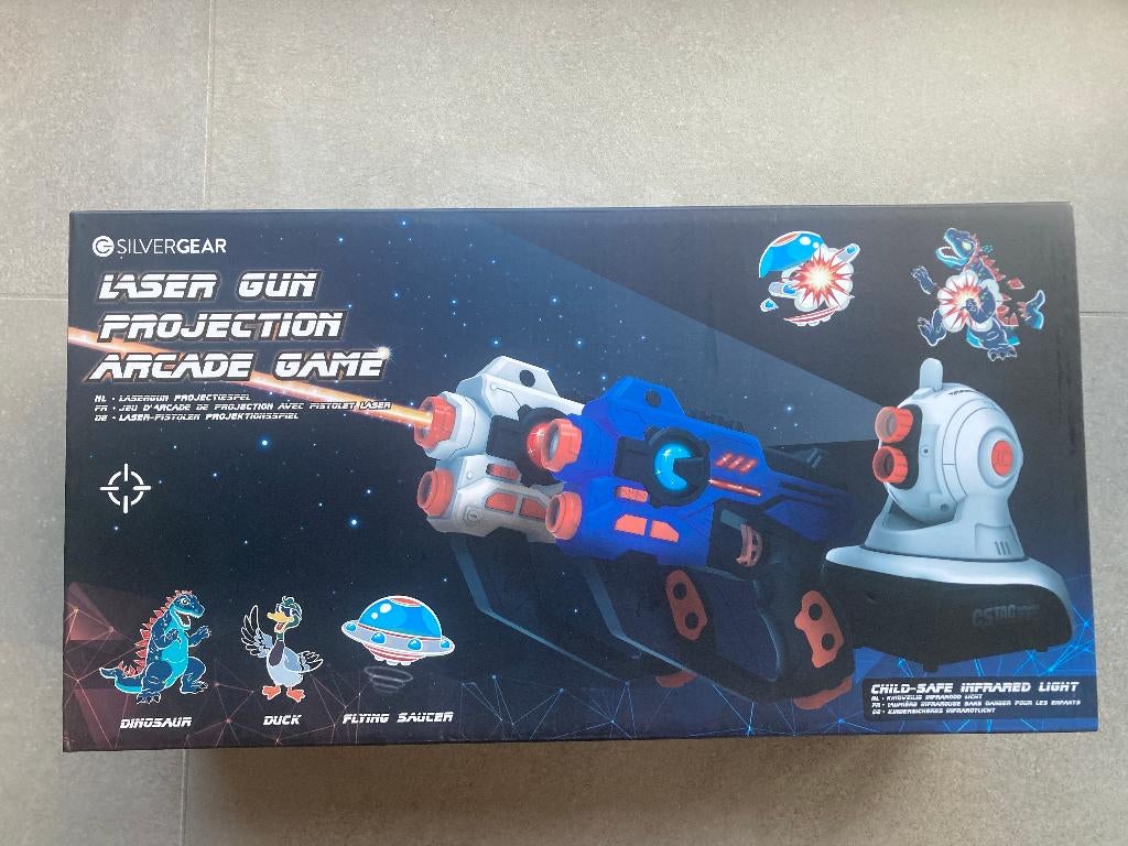 Jeu d'arcade avec projection de pistolet laser Silvergear, Enlèvement ou Envoi, Comme neuf