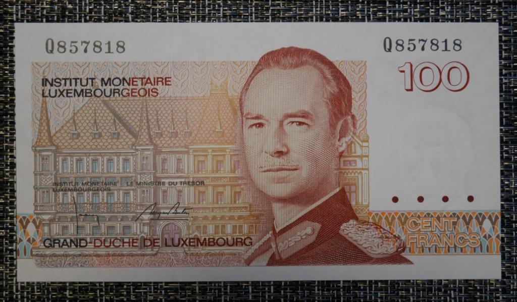 Bankbiljet 100 Francs Luxemburg 1980 UNC, Verzenden, Overige landen, Setje