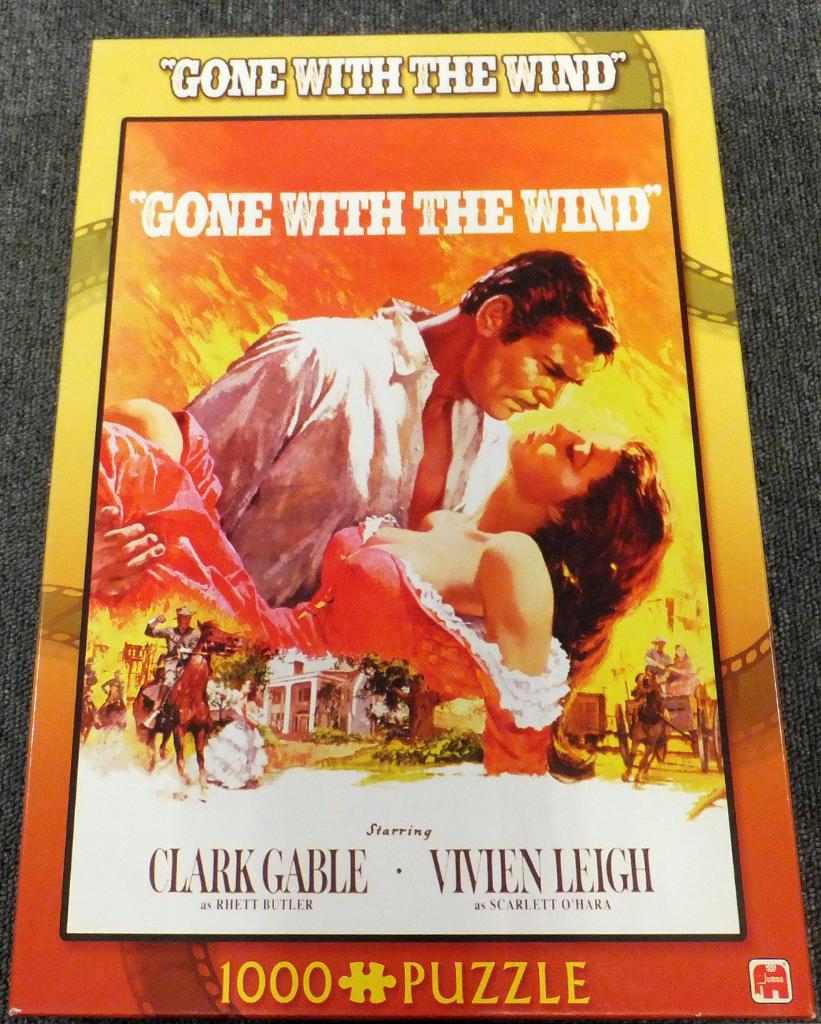 Puzzel - Jumbo 1000 - Filmposter Gone with the Wind, Ophalen of Verzenden, 500 t/m 1500 stukjes, Gebruikt, Legpuzzel