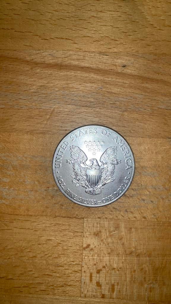 prachtige zilveren munt; Silver Eagle 2014, Ophalen of Verzenden, Zilver