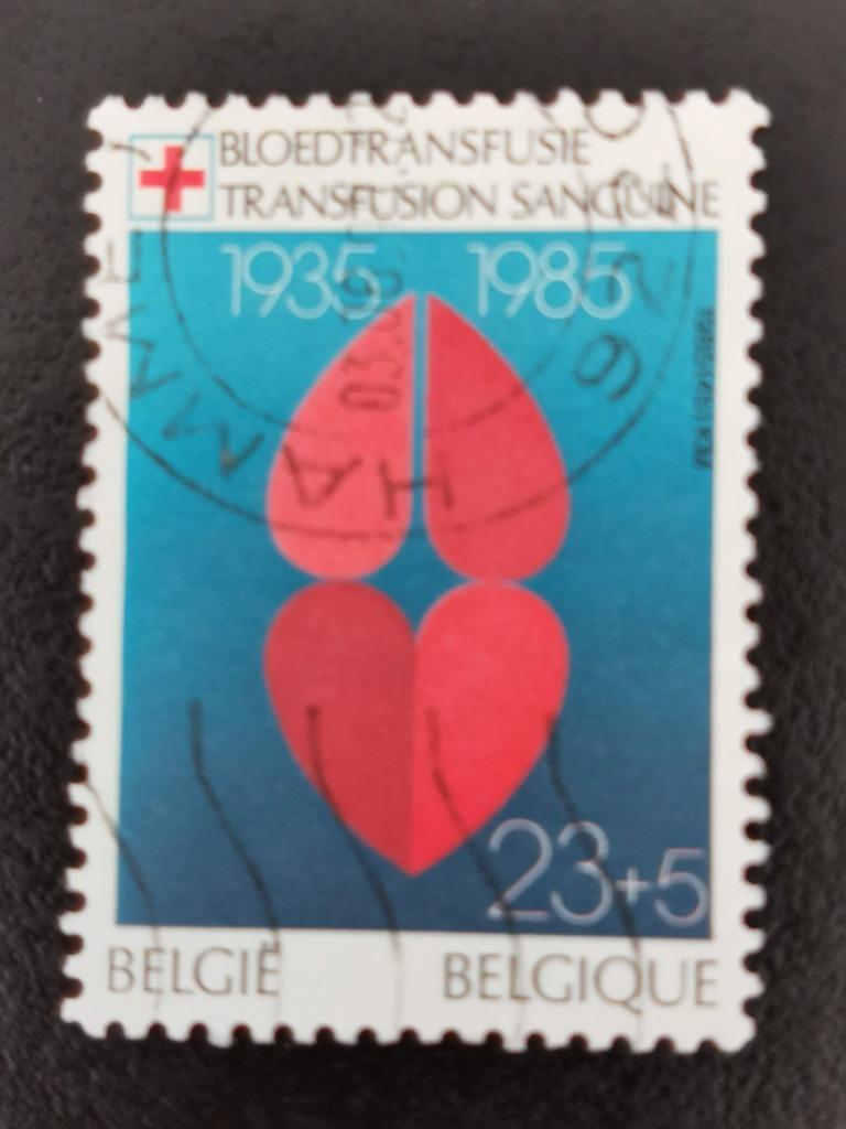 Belgique 1985 - Croix-Rouge - timbre avec surcharge, Enlèvement ou Envoi, Affranchi, Croix-Rouge