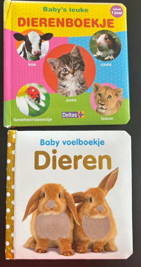2 kartonnen babyboekjes over dieren, waarvan 1 voelboekje, Boeken, Ophalen, Gelezen