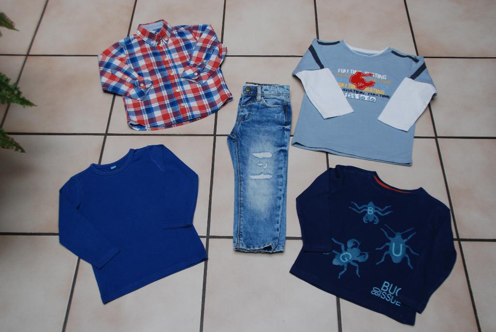 Schitterende set van 5 bijpassende kleding voor jongens T98, C&A, H&M,...., Ophalen of Verzenden, Zo goed als nieuw, Setje