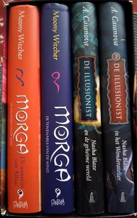 Leesbox 4 mooie boeken Morga en de Illusionist, Ophalen, Zo goed als nieuw
