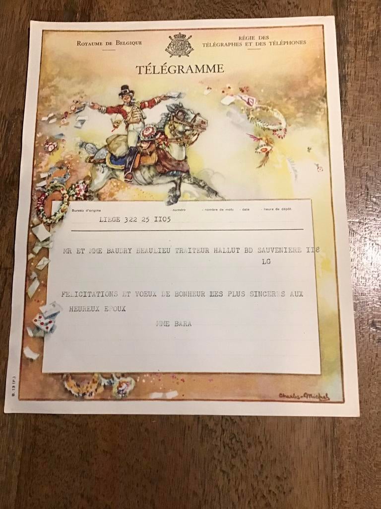 Ancien télégramme 1953, Enlèvement ou Envoi, Comme neuf