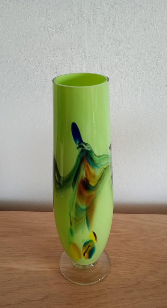 Mooie glazen siervaas 25 cm hoog. Gratis af te halen., Enlèvement, Comme neuf