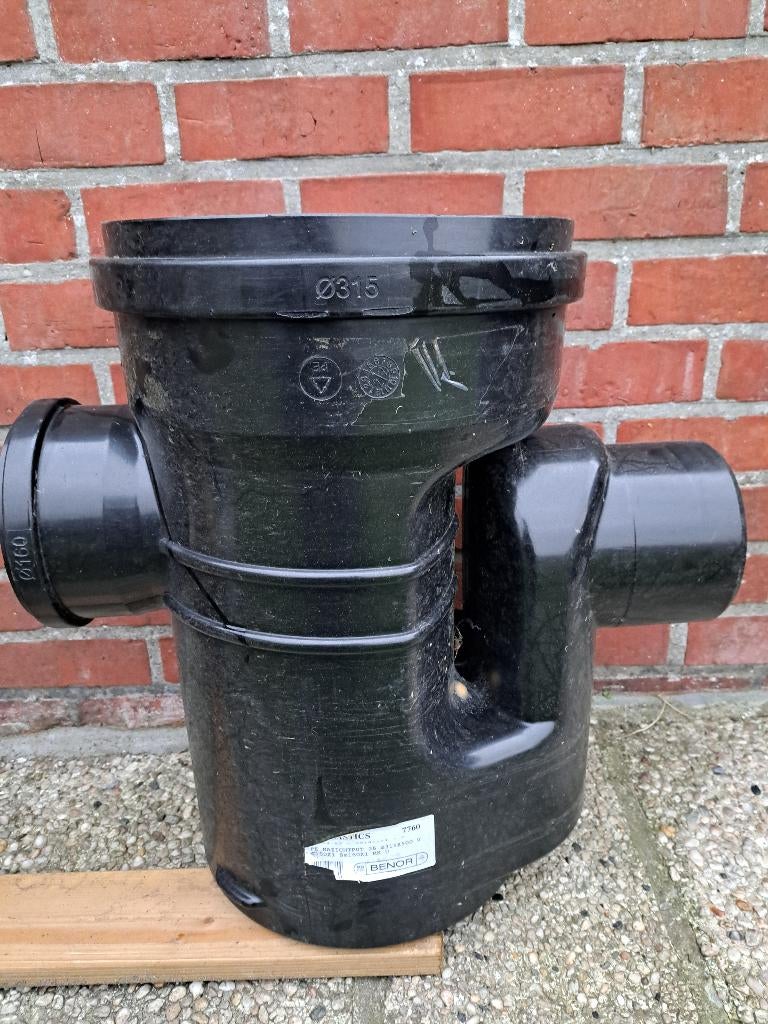 PE Sifonput 36 DS Plastics 315mm 2X160mm 50cm, Doe-het-zelf en Bouw, Ophalen, Nieuw, Afvoer
