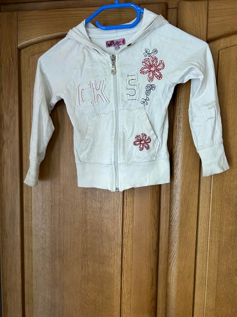 Meisjes witte pull met rits, Ophalen, Gebruikt, Meisje, Trui of Vest