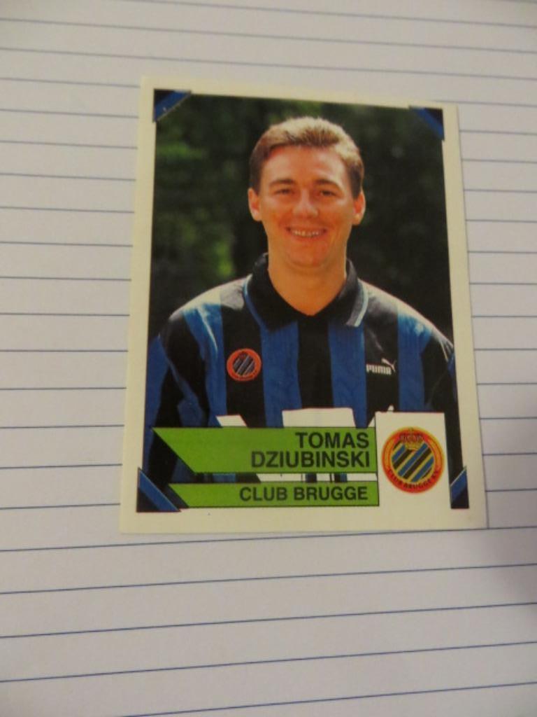 Voetbal: Sticker football 95 : Tomas Dziubinski - Brugge, Ophalen of Verzenden, Nieuw, Sticker