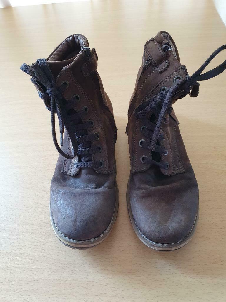 donkerbruine hoge schoenen / laarzen - CKS - maat 35, Enlèvement ou Envoi, Comme neuf, CKS, Bottes