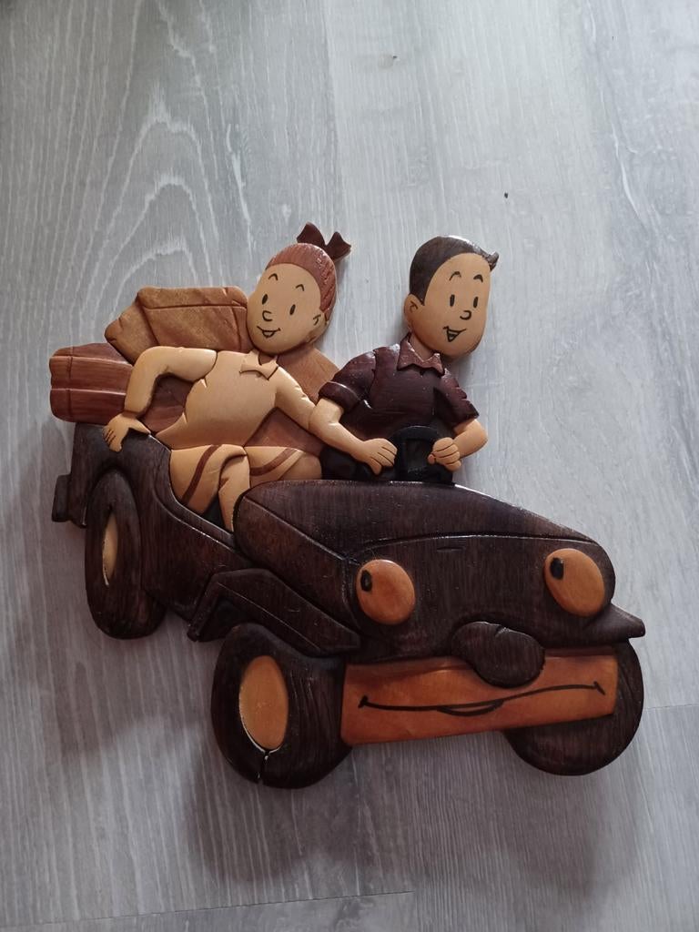 Suske en Wiske met Vitamientje in hout - 1998, Ophalen of Verzenden, Suske en Wiske