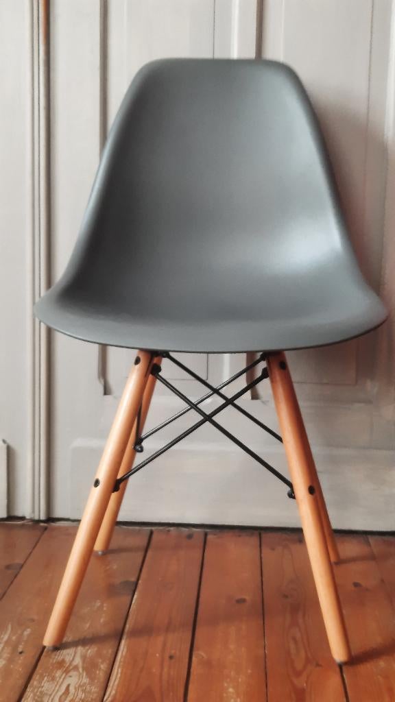 Lot de 8 chaises scandinaves., Maison & Meubles, Chaises, Comme neuf, Cinq, Six Chaises ou plus, Bois, Synthétique, Métal, Gris