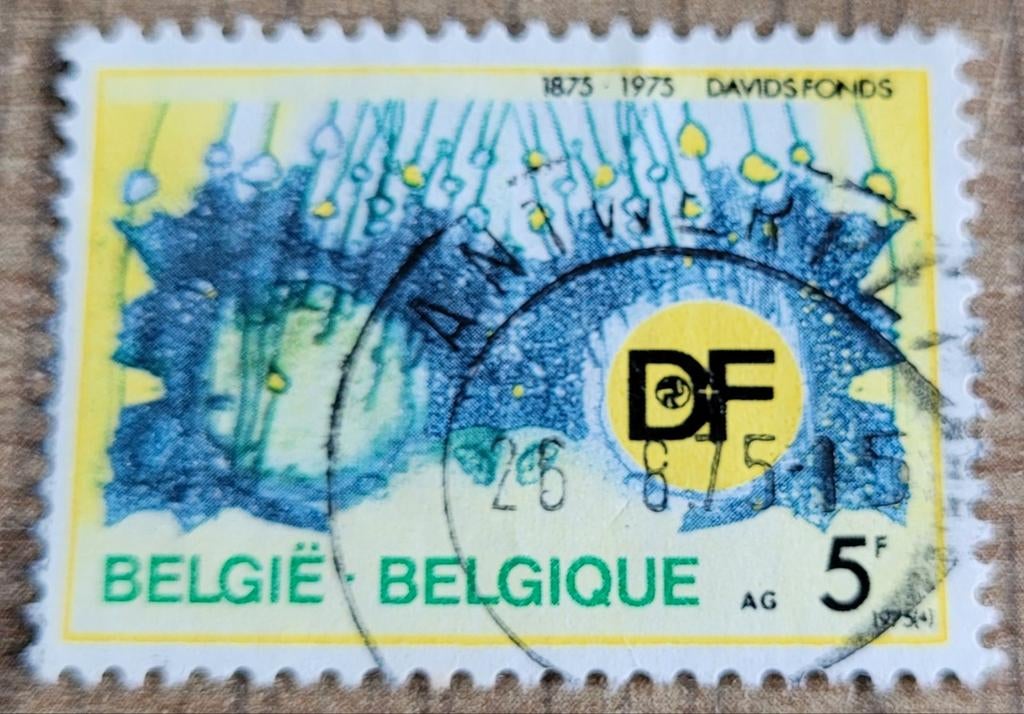 Oude postzegel: 100 jaar Davidsfonds (1975), Enlèvement ou Envoi, Affranchi, Timbre-poste, Autre