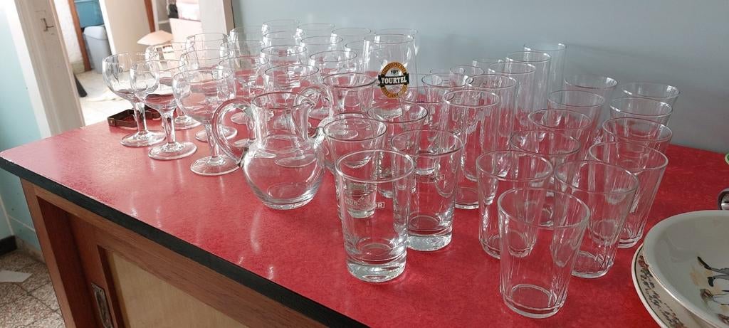 Lot vintage van 50 glazen, Ophalen of Verzenden, Zo goed als nieuw, Overige typen