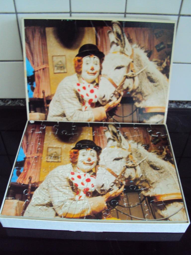 Jig Saw puzzel jaren ’70 Pipo de clown*VINTAGE*, Enlèvement ou Envoi, Plus de 50 pièces