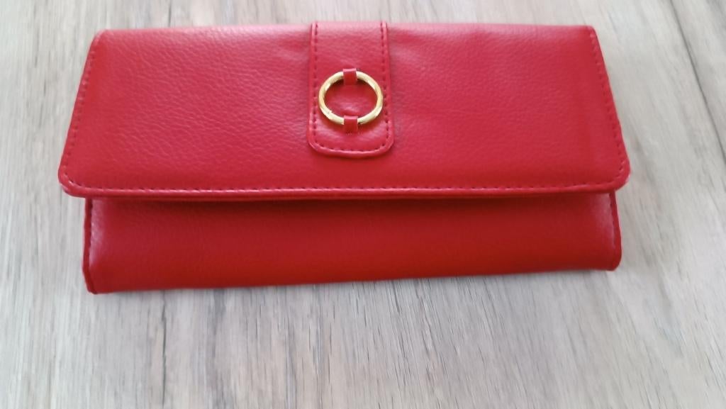 Portefeuille long organisateur rouge NEUF, Enlèvement, Neuf, Rouge, Cuir