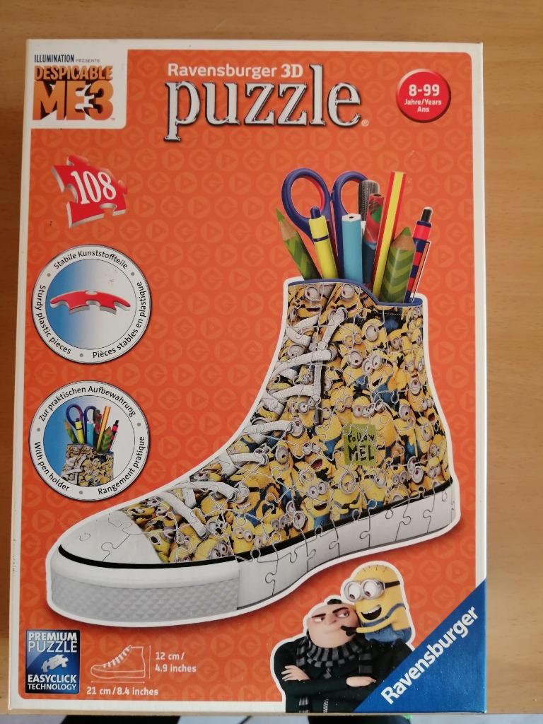 Puzzle 3D Sneaker - Minions - Ravensburger - 108 pièces, Enlèvement ou Envoi, Comme neuf, Puzzle