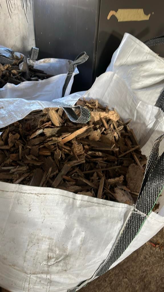 Fijn geshredderd hout droog in big bag promotie 35 euro st, Enlèvement