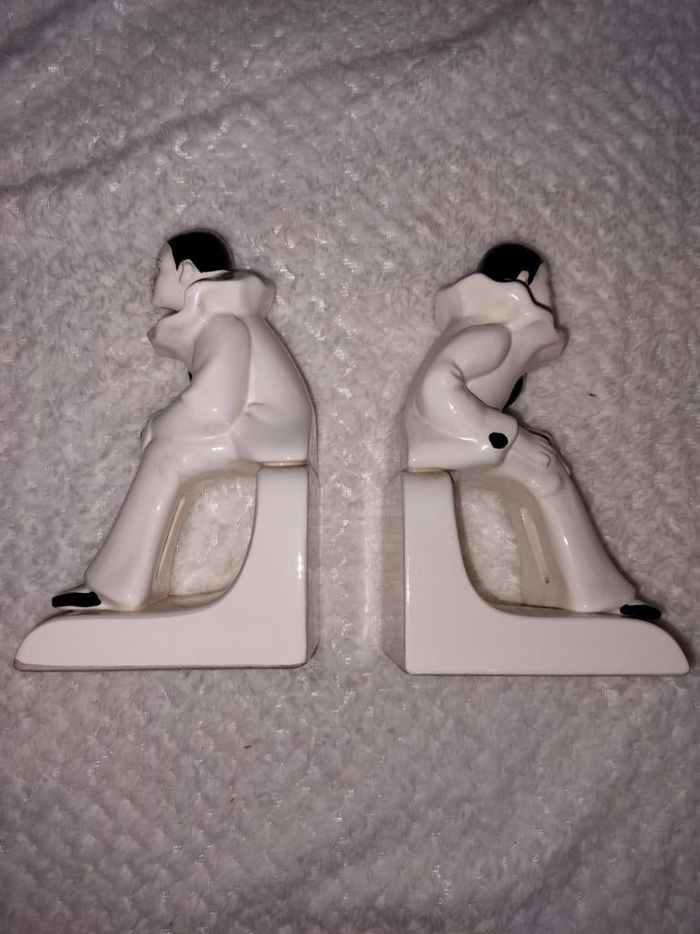 Vintage boekensteunen Pierrot, Ophalen of Verzenden