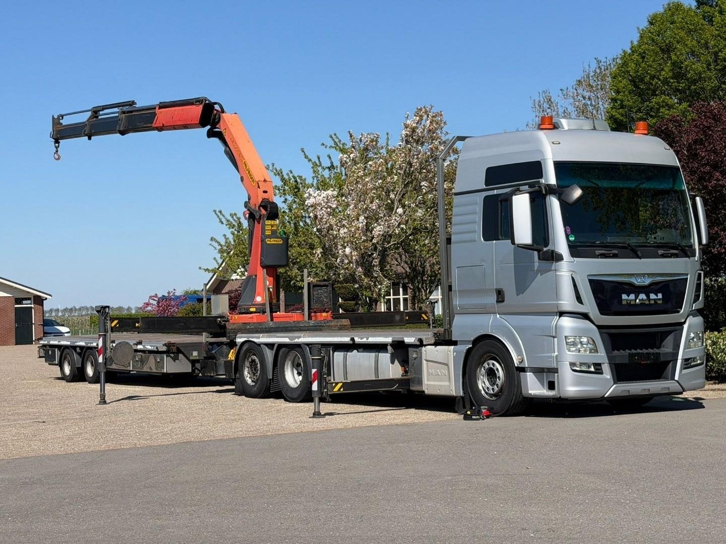 MAN TGX camion-grue palfinger 34 tm 26/400 ! excellent état, Argent ou Gris, Achat, Euro 6, Entreprise