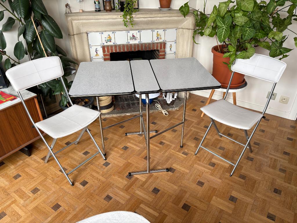 Table pliable avec chaises, Ophalen, Gebruikt, Vier personen, Rechthoekig