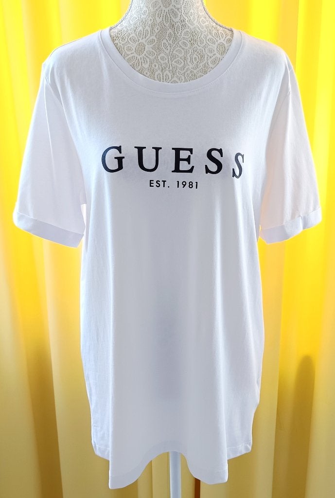 GUESS T-shirt. Cotton. Size L/40/12, Kleding | Dames, Guess, Wit, Maat 42/44 (L), Nieuw