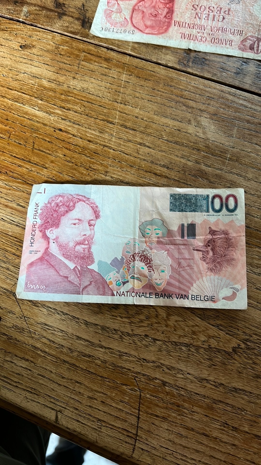 Billet de 100 franc belgique james Ensor 1860-1949, Timbres & Monnaies, Billets de banque | Belgique, Enlèvement ou Envoi