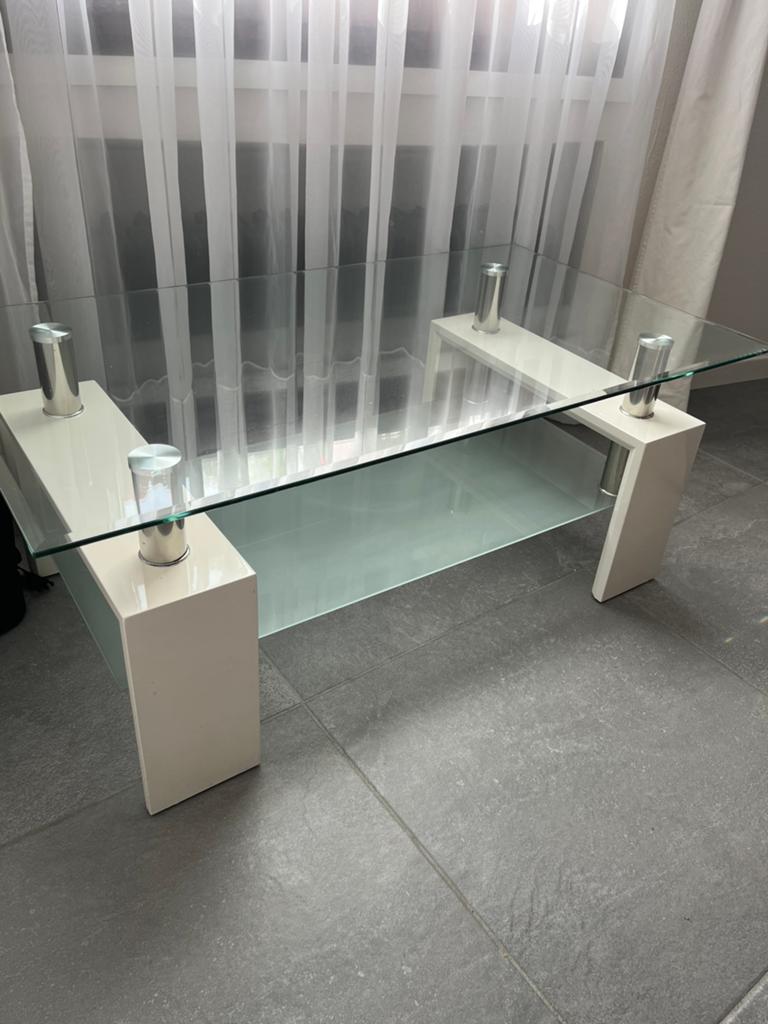 Table basse vitrée, Enlèvement, Comme neuf