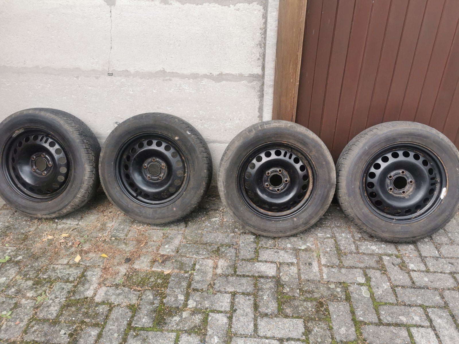 4 banden op velg nankang 215/60R16 99 H - 20 €, Ophalen, Gebruikt, Winterbanden, Banden en Velgen