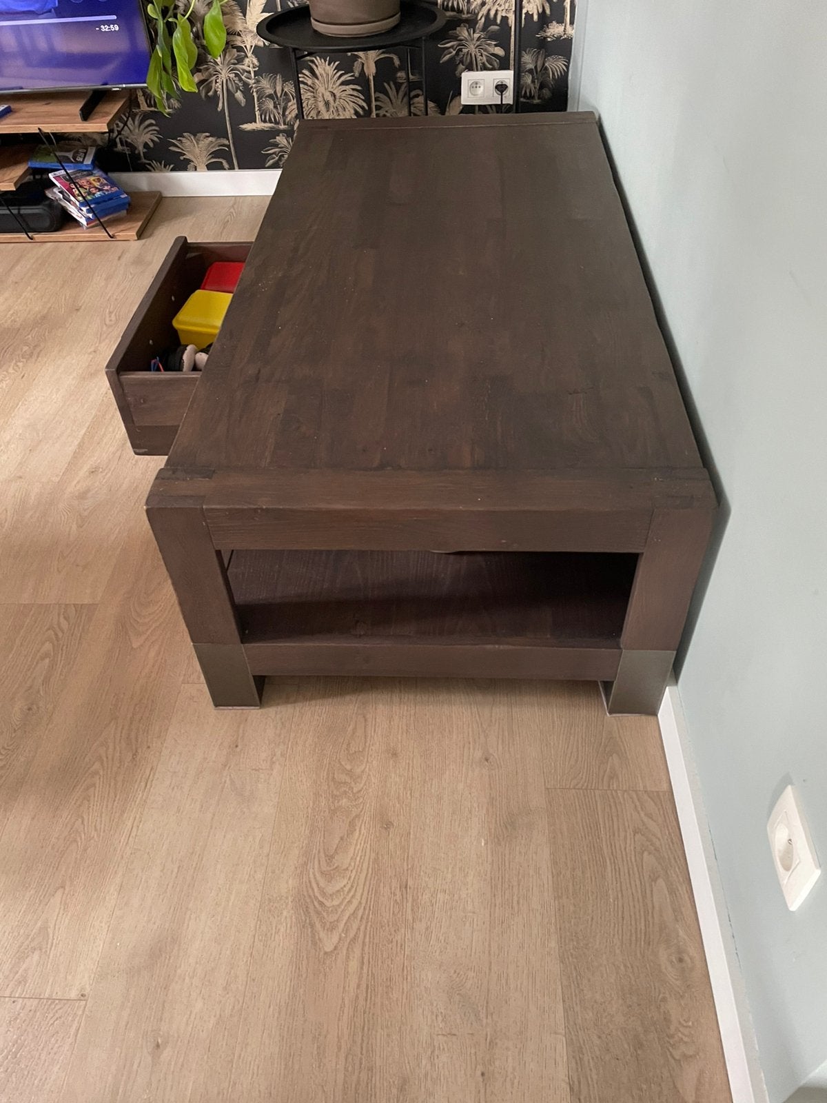 table basse, 100 à 150 cm, Cerisier, Comme neuf, Enlèvement