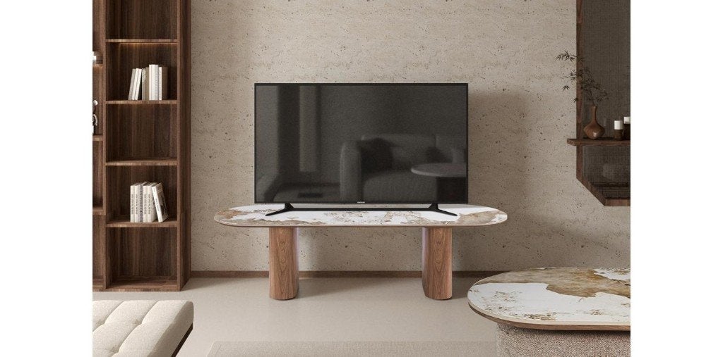 Tv-meubel Evora 160 cm glanzend steen Pandora - nieuw, Verzenden, Nieuw
