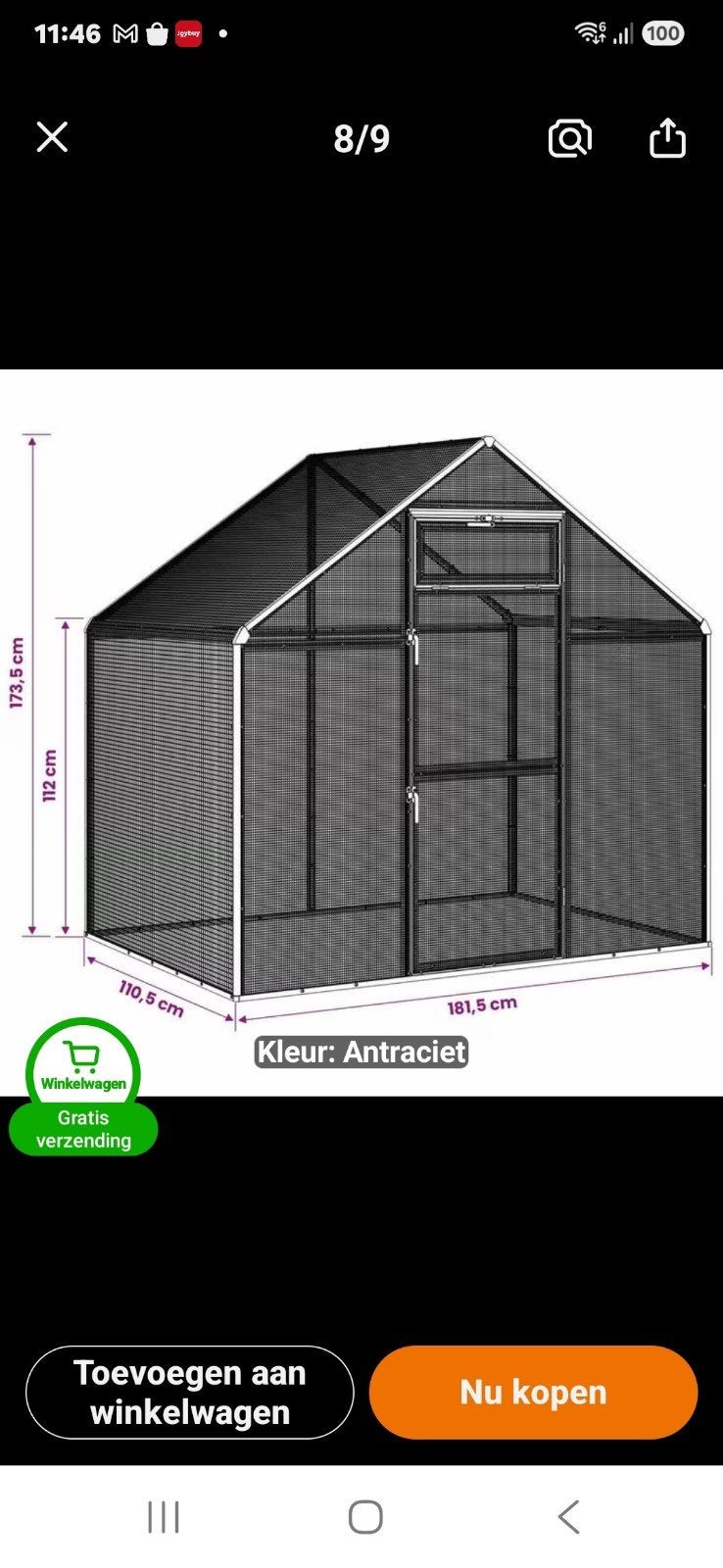 vogelkooi / voliere, Tuin en Terras, Ophalen, Nieuw