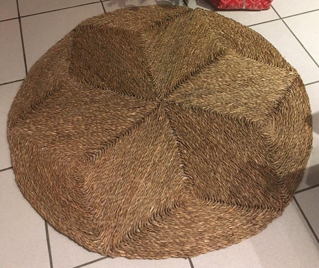 Opvouwbaar rond vloerkleed, Huis en Inrichting, Stoffering | Tapijten en Vloerkleden, Ophalen, Zo goed als nieuw, Bruin, Rond