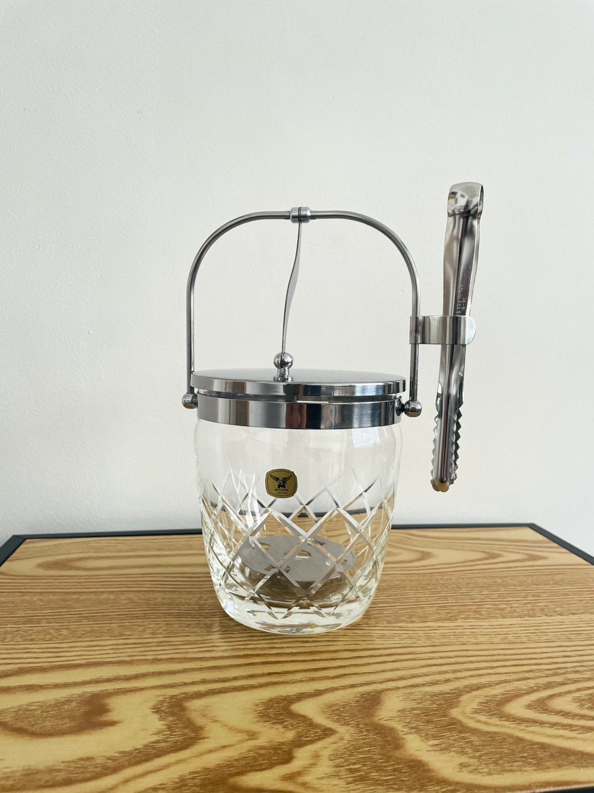 Seau à glace japonais Vintage M-Taka, Enlèvement ou Envoi, Utilisé, Verre, Gris