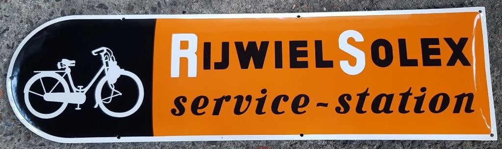 Solex rijwiel service emaillen reclame decoratie bord garage, Ophalen of Verzenden, Zo goed als nieuw, Reclamebord