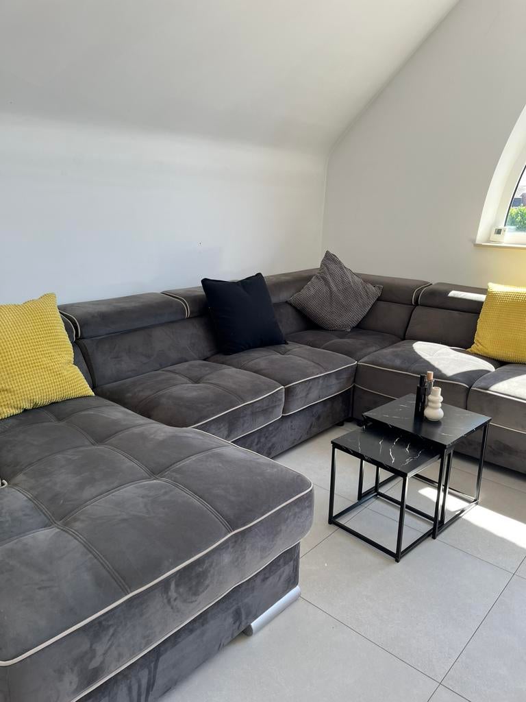 Fauteuil d'angle avec table basse à vendre, Maison & Meubles, Canapés | Coins salons complets, Enlèvement, Comme neuf