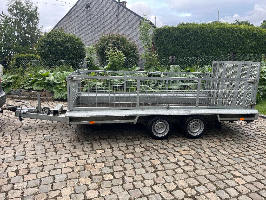 3,5T geremde dieplader met verlengstukken van 4m x 1,80, Ophalen, Zo goed als nieuw